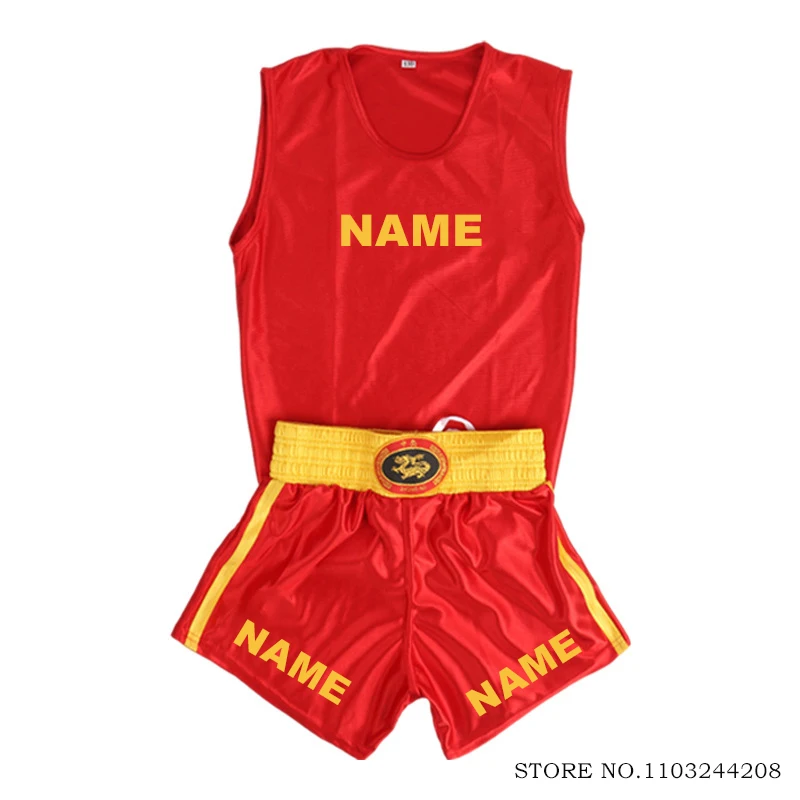 Pantaloncini Muay Thai Maglietta Mma Pantaloncini Da Boxe Personalizzati Bambino Adulto Personalizzato Sanda Wushu Grappling Kickboxing Abbigliamento 