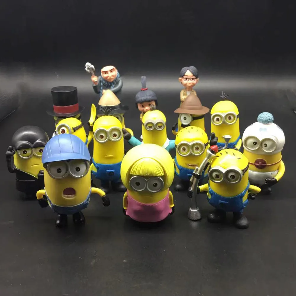10Pcs Cute Miniones Miniature Figurines Anime Toys Action Figure Collection Model Toys For Children Christmas Gift Anime Figures