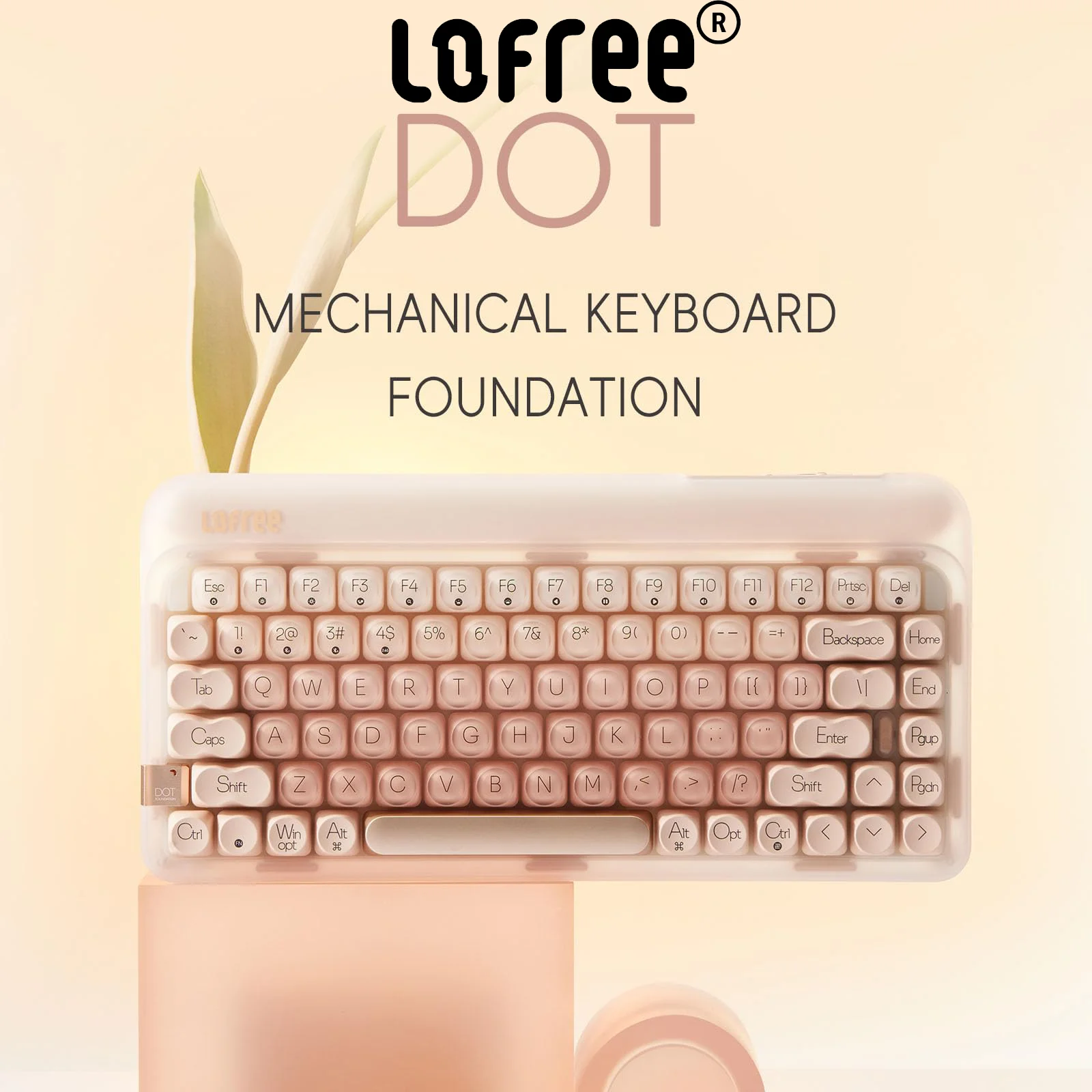 Tastiera Lofree Dot Foundation Tastiere Meccaniche Con Connessione A 3 Tipi Per Windows Mac Os/Pink Gateron Baby Interruttori Racoon