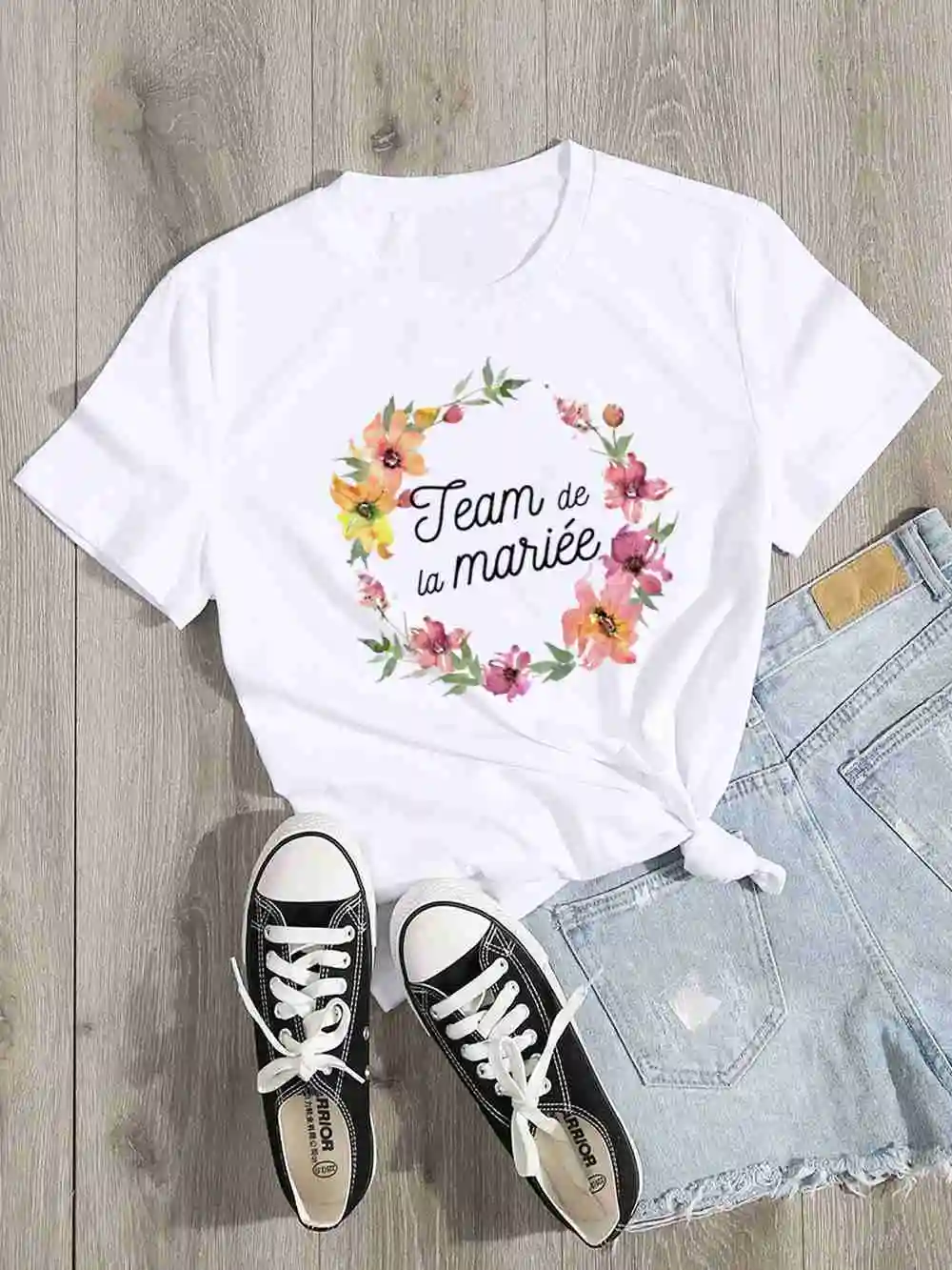 Team Bride Addio Al Nubilato Festa Nuziale Donna Evjf Tee Shirt Casual Ladies Basic O-Collar Rosa T-Shirt A Maniche Corte Ragazza