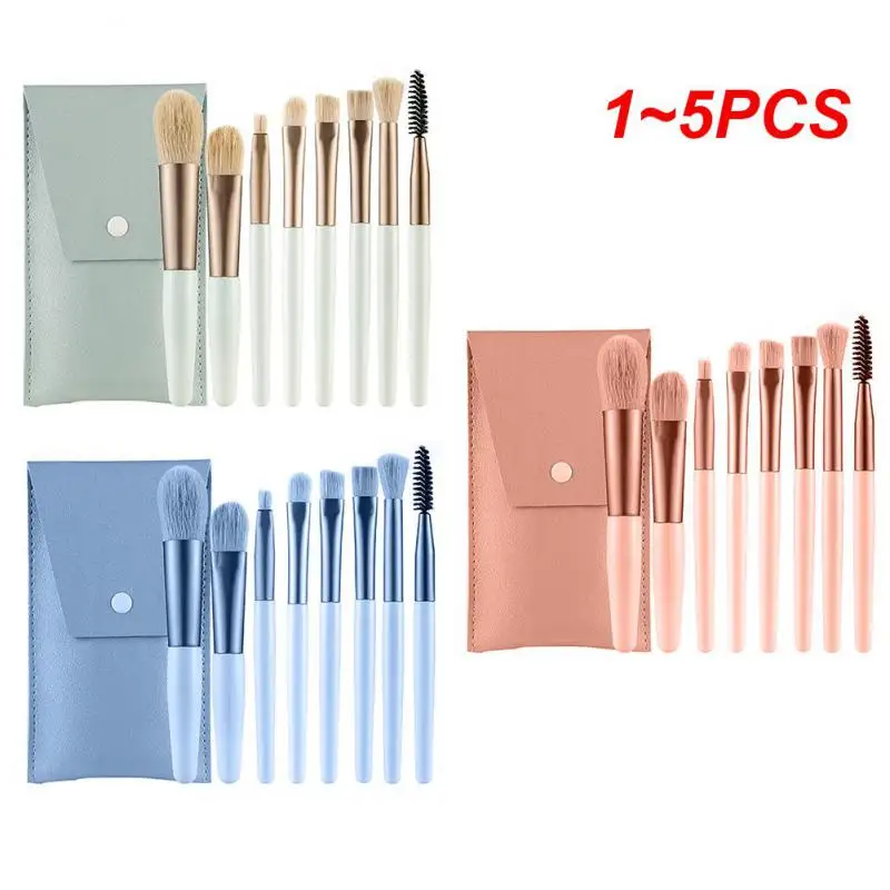 1 ~ 5 Pz Kit 8 Pincel De Maquiagem Acessolos Para Base Corretivo Blush Contorno Sobrancelha Eyeshadow Beleza