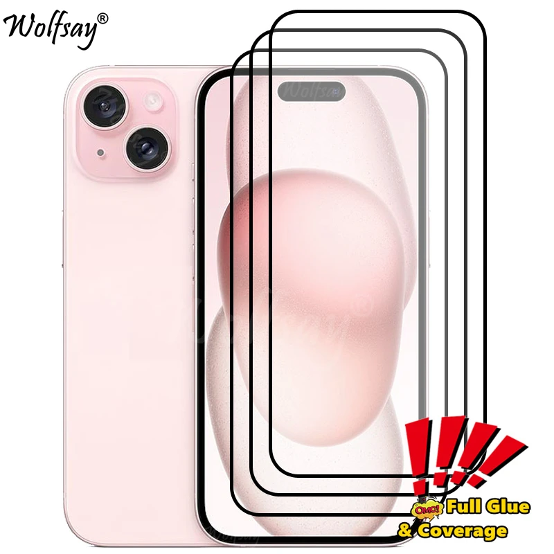 Full Cover Full Glue Screen Protector Per Iphone 15 Vetro Temperato Per Iphone 15Pro 15 Plus 15 Pro Max Glass Per Iphone 15 Glass