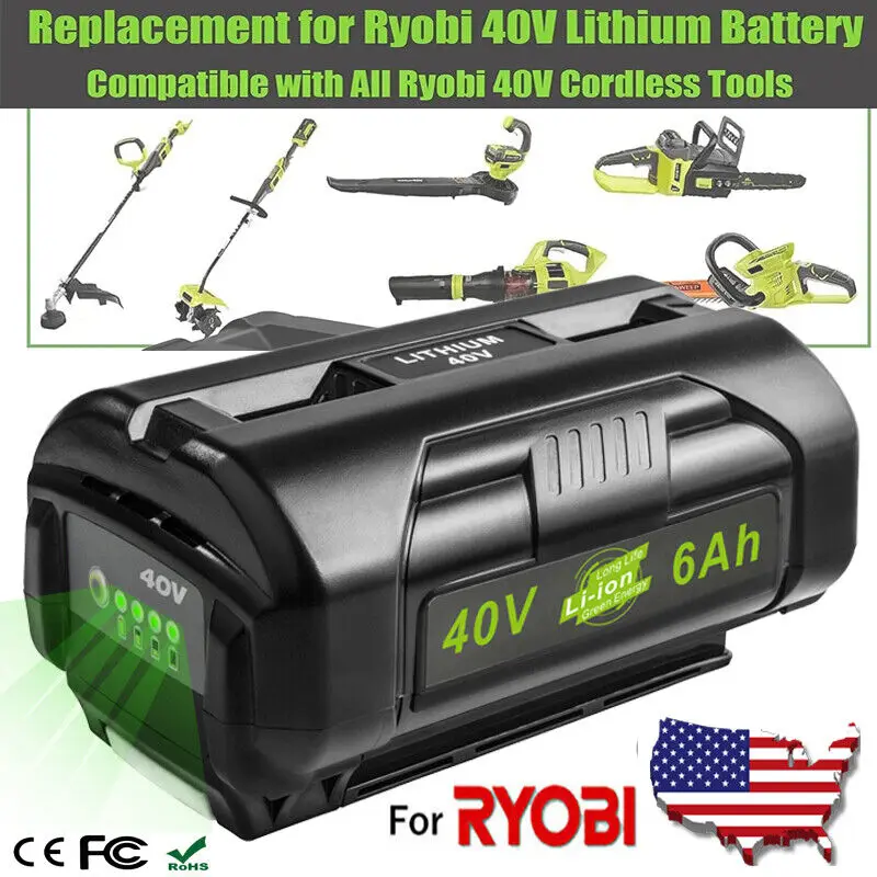 Per Ryobi 40 V 6.0Ah Ad Alta Capacità Op4026 40 Volt Op40501 Op40401 Batterie Al Litio Per Ryobi 36V