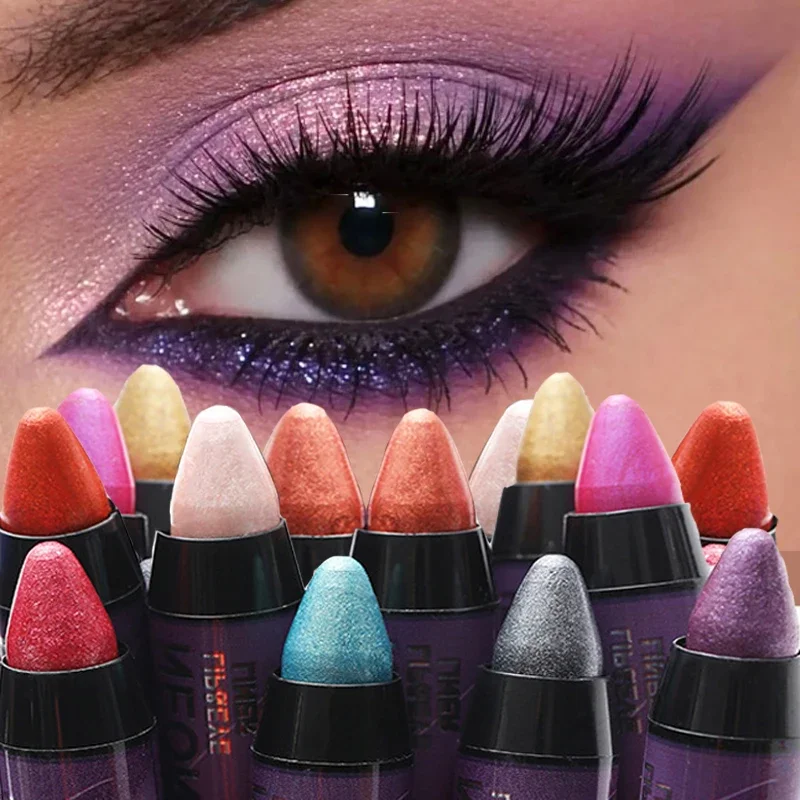 2 In 1 Glitter Perlescente Ombretto Rossetto Stick Impermeabile A Lunga Durata Glitter Eyeliner Ombretto Matita Trucco Cosmetico