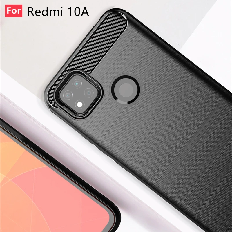 Per Cover Xiaomi Redmi 10A Custodia Morbida Tpu Antiurto Custodia In Fibra Di Carbonio Per Xiaomi Redmi 10A Cover Redmi 10 9 9A 9C 9T 10A