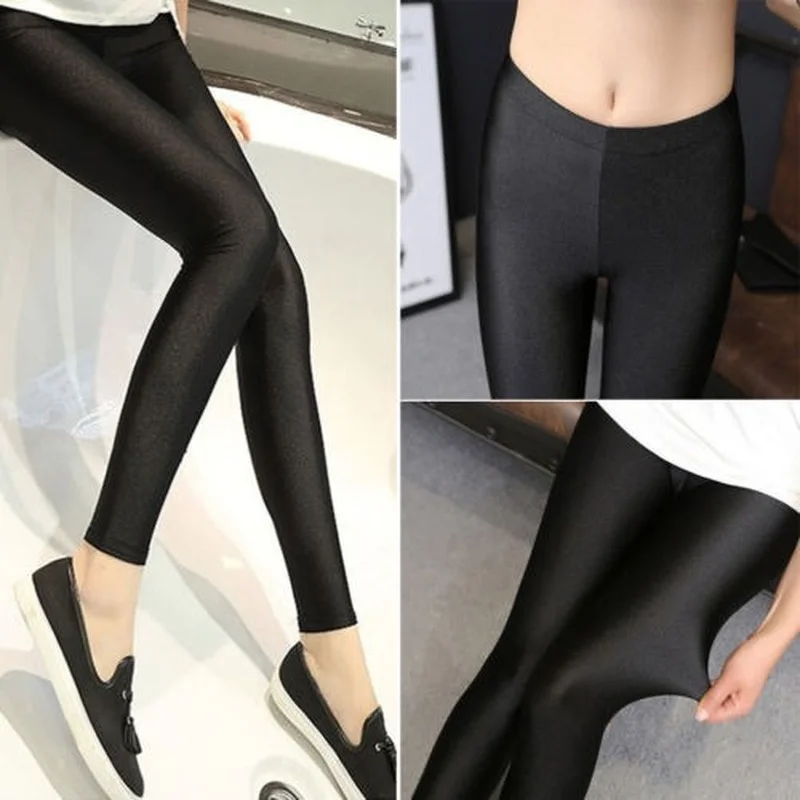 Pantaloni Skinny Casual Moda Donna Pantaloni Skinny In Pelle Lucida Davanti E Dietro Leggings Con Vita A V Pantaloni In Pelle Leggings Pantaloni Donna