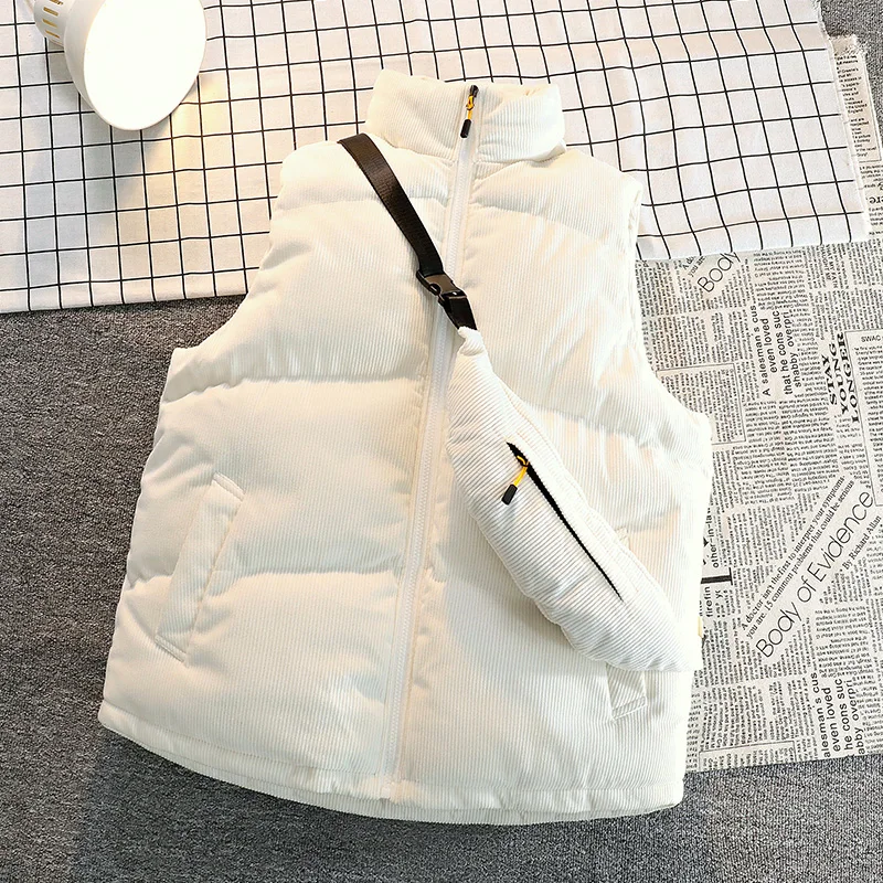 M-4Xl Plus Size Uomo Inverno Bianco Gilet Di Grandi Dimensioni Giacca Senza Maniche In Cotone Imbottito Solido Gilet Maschile Gilet Imbottito Homme Co
