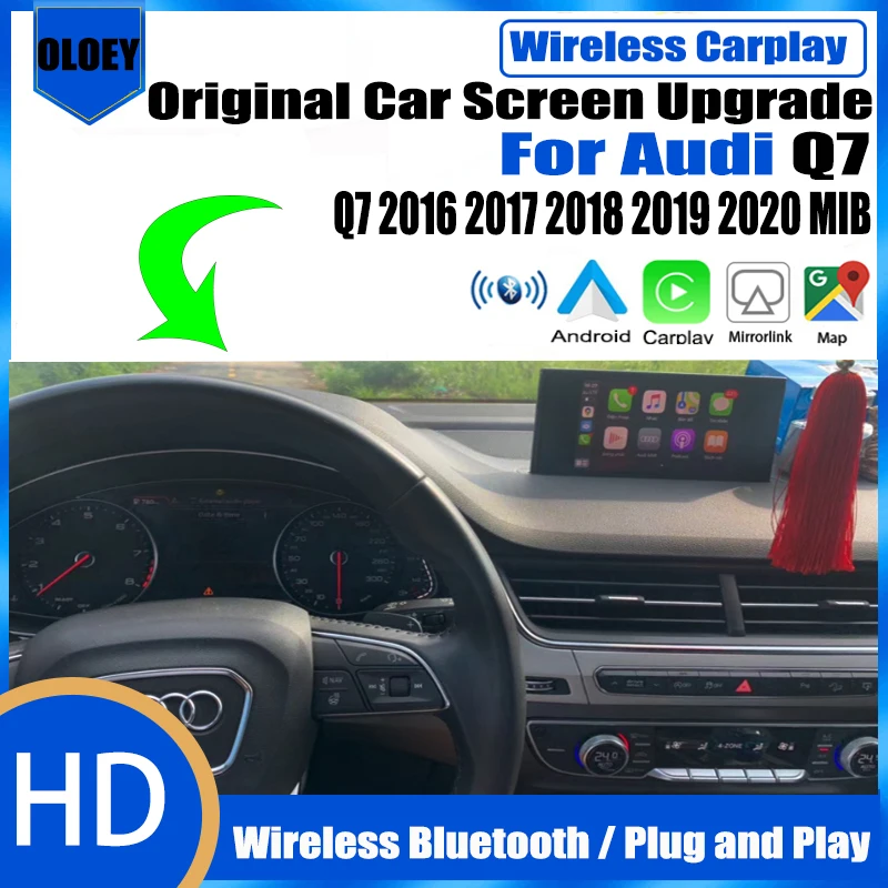 Wireless Apple Carplay Android Auto Interface Adapter Reverse Camera Per Audi A6 C7 B8 B9 Mmi3G Rmc/ Mib 2012 ~ 2019