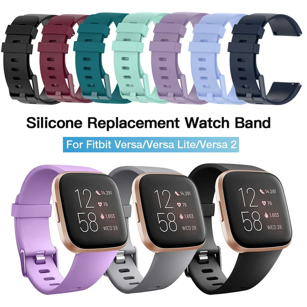 Correa De Silicona Blanda Para Fitbit Versa 2, Repuesto De Banda Resistente Al Agua Para Reloj