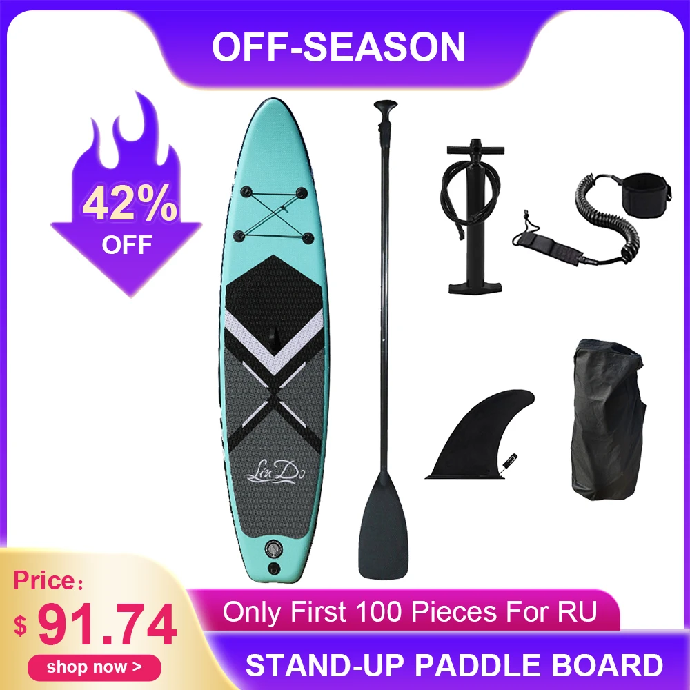 3.2M Gonfiabile Stand-Up Paddle Board Tavola Da Surf Sport Acquatici Kayak Surf Set Con Paddle Board Tail Fin Foot Rope Inflator