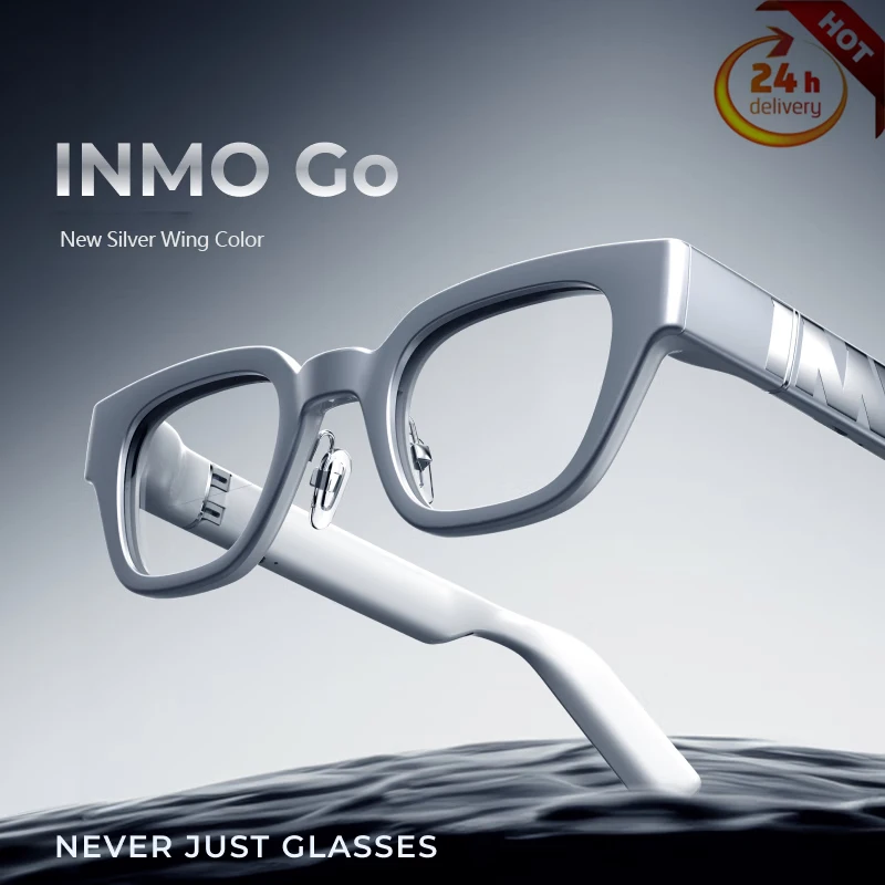 Nuovo Inmo Go Silvery Smart Ar Glasses Real Wireless Ultra Light Ai Assistant Glasses Per Musica/Traduttore/Prompter/Navigazione