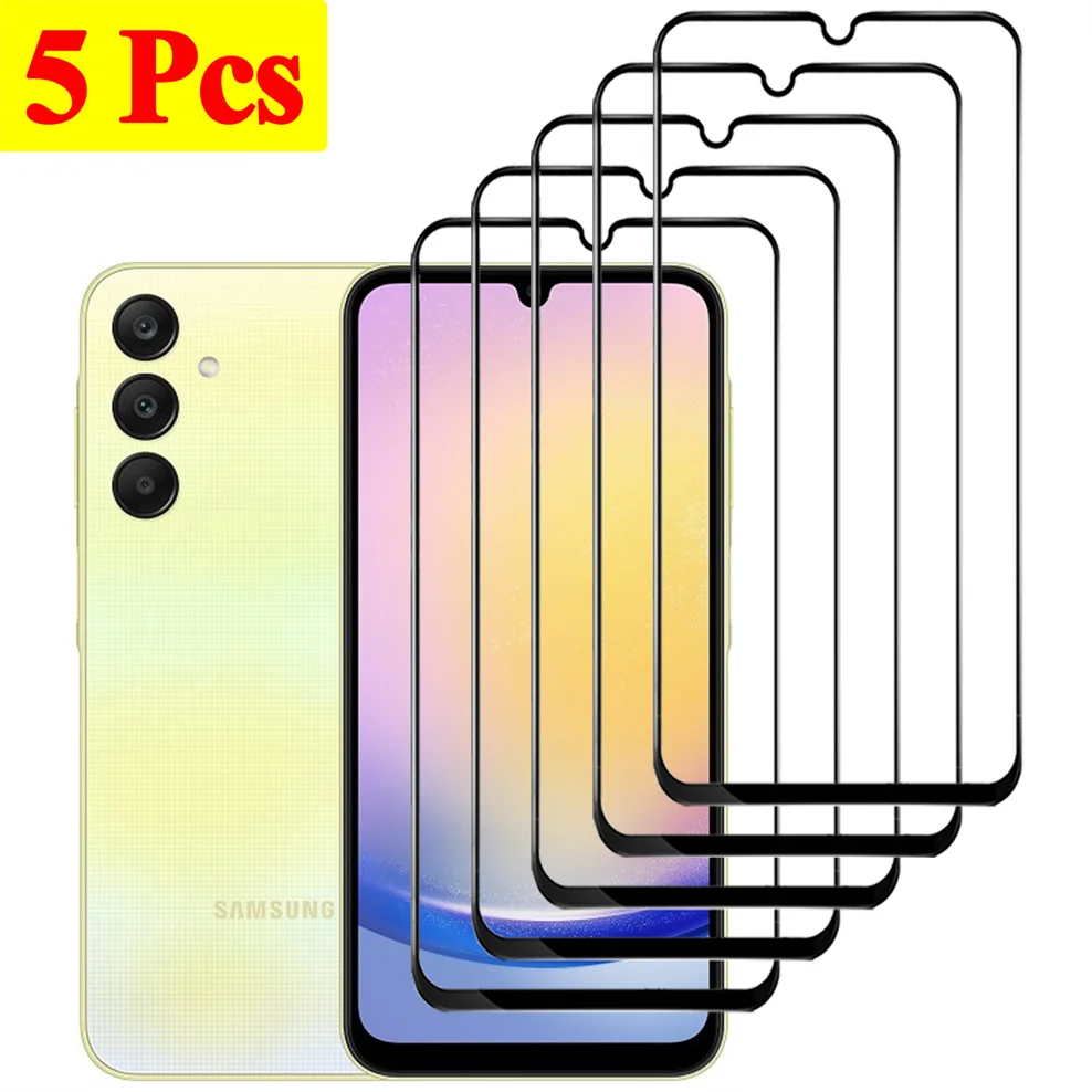 5 Pezzi, 9D Vetro Per Samsung A05S A15 A25 A35 A55 Vetro Pellicola A25 5G Samsung Galaxy A15 Screen Protector A35 5G Glass Samsung A05 Vetro Temperato