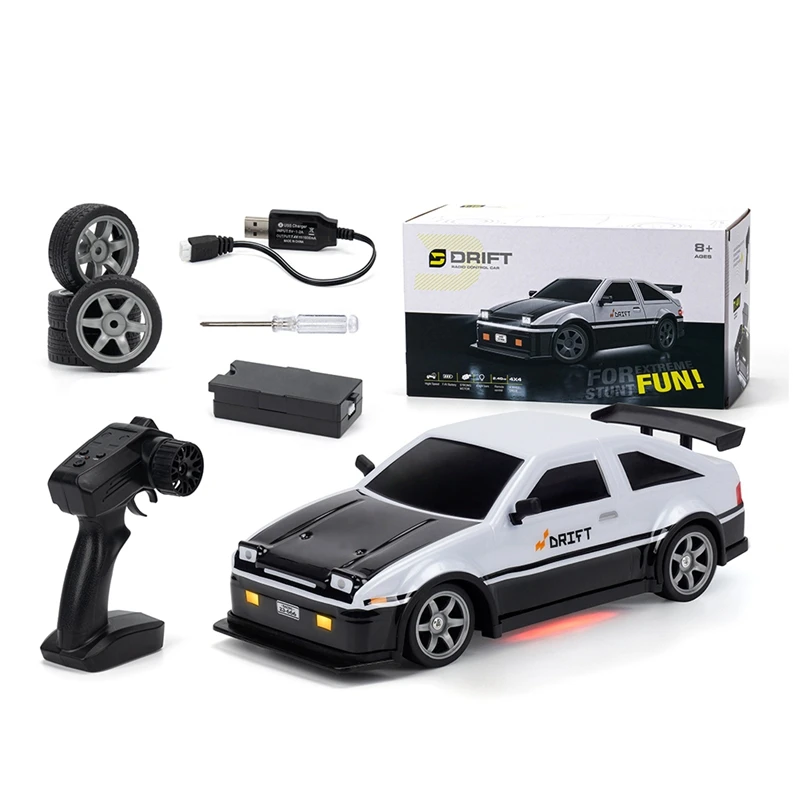 1:16 Rc Drift Car, 25 Km/H 2.4G 4Wd Auto Rc Ad Alta Velocità Per Bambini, Con Luci A Led, Pneumatici Extra, Drift Rc Cars Per Adulti Durevole