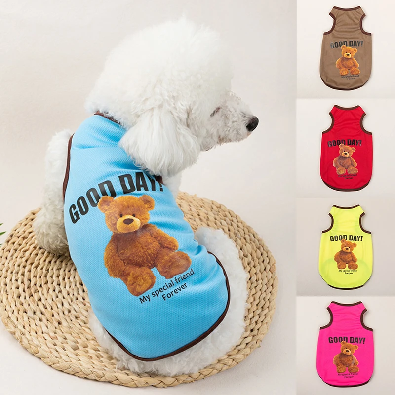 Little Bear Print Vestiti Per Cani Di Piccola Taglia Cucciolo Di Cane Di Piccola E Media Taglia Vestiti Primaverili Sezione Sottile Vestiti Per Animal