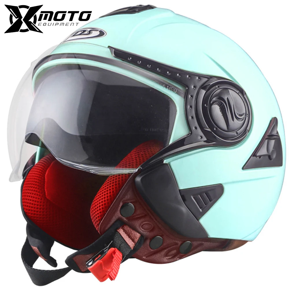 Double Lens Casco Moto Open Face Scooter Moto Caschi Da Corsa Caschi Da Corsa Downhill Motorfiets Helm M-Xl Casco Da Moto