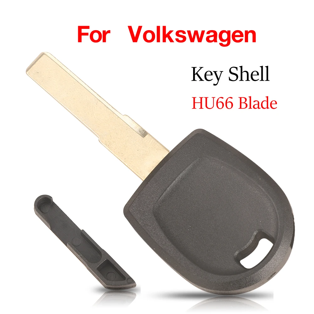 Jingyuqin 10Pcs Transponder Car Key Shell Case Per Vw Passat Golf Phaeton Kaninchen Beetle Cabriolet Polo Hu66 Blank Blade