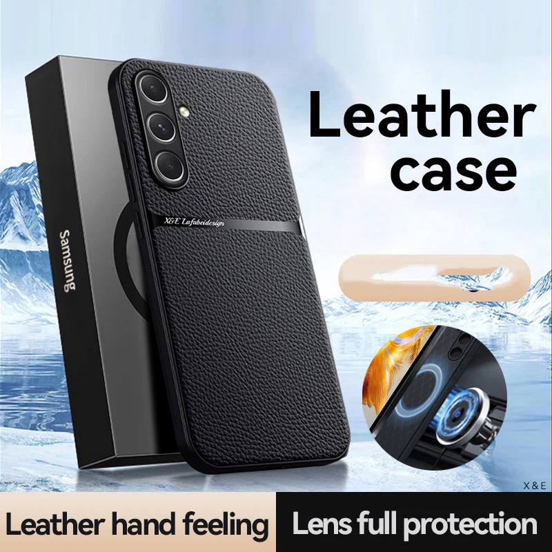 Per Samsung Galaxy S24 + S24 Plus Custodia Per Auto Custodia In Pelle Magnetica Cover Galaxy S24 Cover Posteriore Con Cornice Morbida Galaxy S24 Ultra