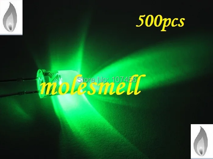 Spedizione Gratuita 500X5Mm Green Candle Light Flicker Ultra Bright Tremoling Green Led Candle Green Leds