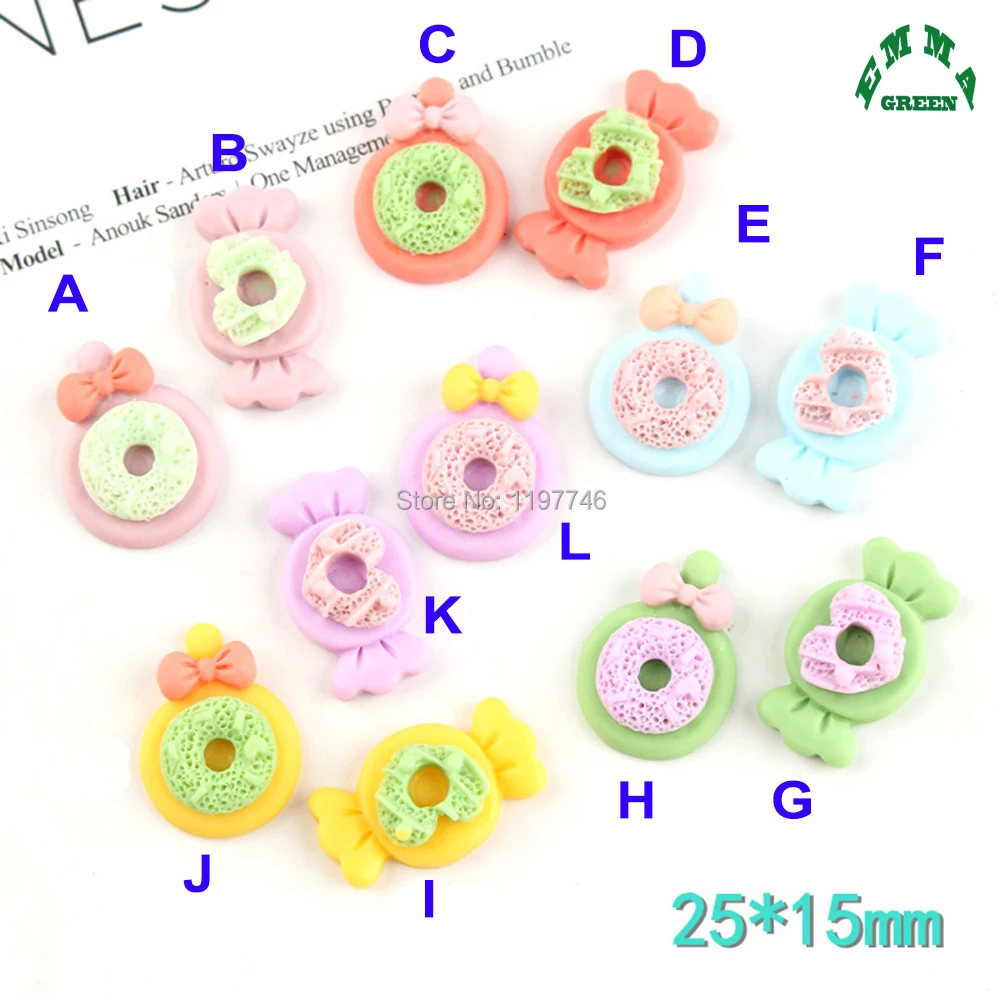 Sweet Candy Slime Charm For Kids Cute Food Cabochon Flatback Resin Charms Per Slime 10Pcs Fai Da Te Scrapbooking Lolly Cabochon