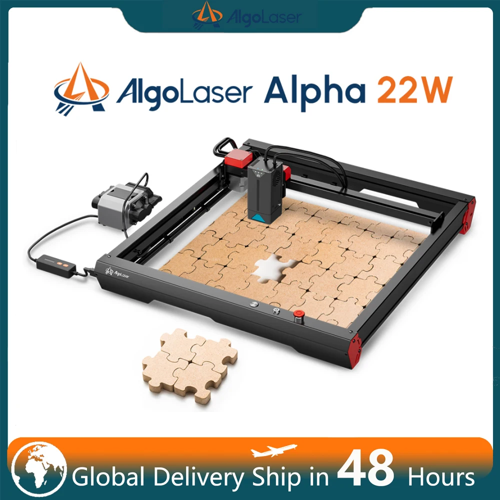 Algolaser Alpha Ultra 22W Incisore Laser Con Auto Air Assist 400X400Mm Area Di Lavoro Win/Mobile App Offline Laser Cutter 400 Mm/S