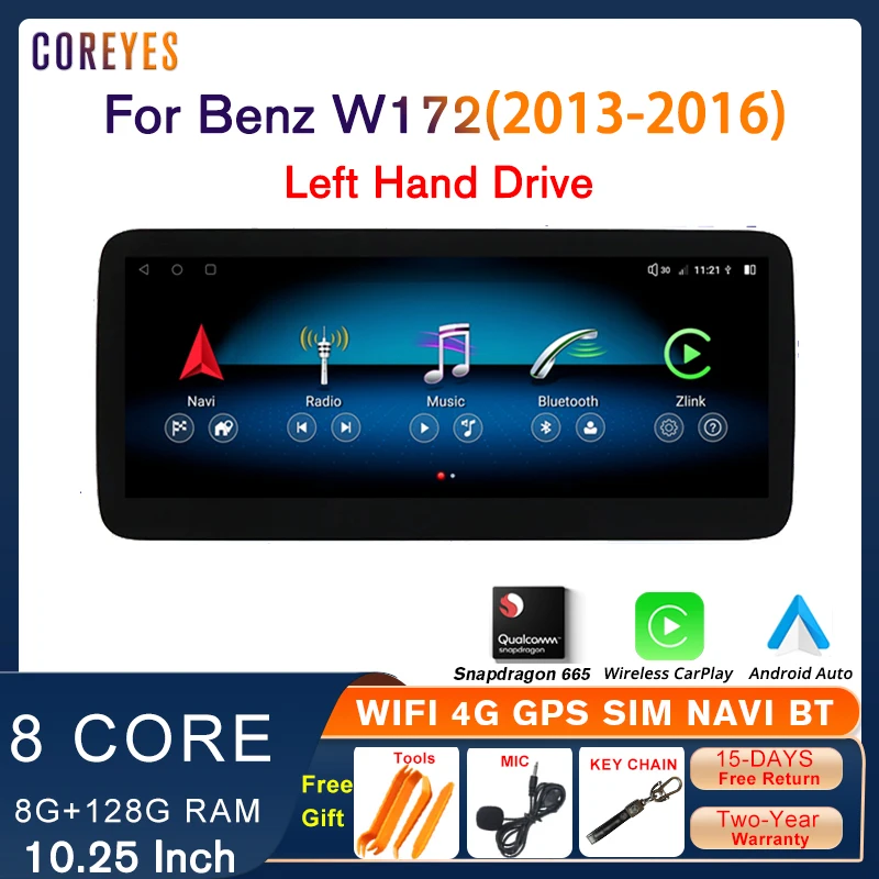 Coreyes 10.25 "Autoradio Per Benz Slk W172 2013-2016 Ntg 4.5 Carplay Stereo Multimedia Android Auto Touch Screen Snapdragon 665