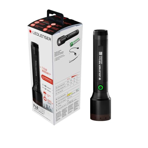 Ledlenser P6R Core Torcia Tascabile Allround Led, 900 Lumen, Ricaricabile Con Batteria Al Litio 18650, Impermeabile Ip68, Portata Luminosa Di 240M, Co