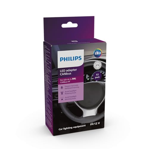 Philips Adattatore Canbus Led (H4), Soluzione 3 In 1, Set Di 2