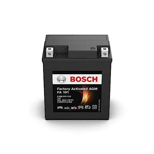 Bosch Fa101 - Batteria Agm Per Motocicli - 12V 85A 6Ah - Adatta Per Moto, Motociclette, Enduro, Scooter, Quad, Moto D'Acqua - Compatibile M6006, Btx7L