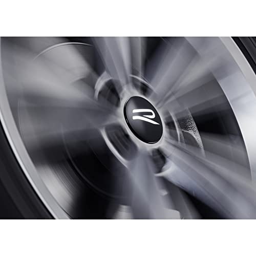 Volkswagen 000071213F - Coprimozzo Dinamico, 4 Pezzi, Nero Lucido, Con Logo R, Per Cerchioni Originali Vw In Lega Con Coprimozzo Di Serie 5G0601171 O 