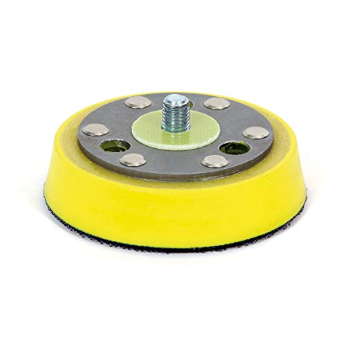 Dino Kraftpaket 640345 - Piastra Di Supporto Per Lucidatrice Orbitale A Doppia Azione, 75 Mm, Colore: Giallo, 75 Mm