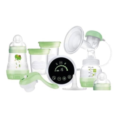 Mam Tiralatte Elettrico E Manuale 2In1, Con 9 Livelli Di Stimolazione, Contiene 2 Biberon Easy Start, Verde