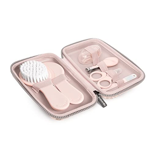 Suavinex, Set Manicure Per Bambini, 0M, Con Spazzola, Pettine, Spazzolino Da Denti Con Ditale In Silicone, Forbici, Lima E Tagliaunghie, Beauty Case I