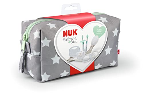 Nuk Welcome Set Igiene Per Neonati, Con Succhietto, Spazzolino Da Denti, Spazzola Per Capelli, Massaggiagengive E Forbici Per Unghie, Assistenza Ai Ba
