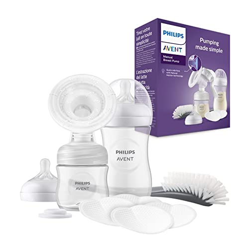 Philips Avent Set Regalo Con Tiralatte Manuale - Tiralatte Singolo, Biberon Da 260 Ml E 125 Ml, Senza Bpa, 4 Coppette Assorbilatte Monouso (Modello Sc