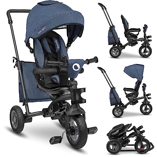 Lionelo Tris 2In1 Bicicletta Triciclo E Passeggino Pieghevole Per Bambini Da 18 Mesi Fina A 25 Kg, Sedia 180Gradi Fronte Mamma O Strada Bici Regolabil