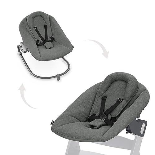 Hauck Alpha Bouncer Premium Sdraietta Neonato - Per Seggiolone Pappa Alpha E Beta Dalla Nascita A 9 Mesi - Dondolo Neonato 2In1 In Cotone, Cintura A 5