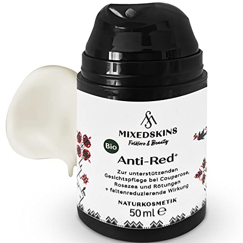 Bio Anti Red Rosacea Cura Del Viso Con Effetto Anti-Invecchiamento. Crema Contro Arrossamento Del Viso, Prurito, Brufoli