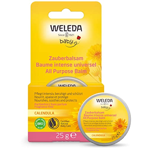 Weleda Baby Balsamo Multiuso Calendula, Per Guance E Mento Arrossati E Irritati Dalla Saliva Durante La Dentizione, Contro La Secchezza Della Pelle In
