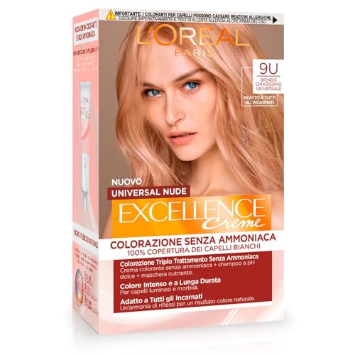 L’Oréal Paris Colorazione Permanente Excellence Universal Nude, Senza Ammoniaca, Con Riflesso Universale, Adatto A Tutti Gli Incarnati, Colore Intenso