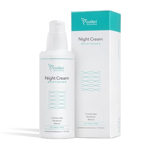 Colibri Skincare Night Cream Moisturizer - Crema Notte - Crema Notte Antirughe Con Retinolo 0,05% - Crema Antirughe Donna - Crema Antirughe Uomo - Per