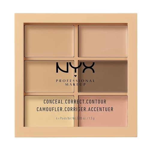 Nyx Professional Makeup Palette Conceal, Correct, Contour Correttori, Texture Cremosa, Tonalità Light