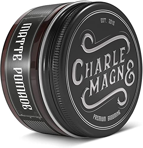 Charlemagne Premium Matte Pomade - Cera Capelli Uomo Tenuta Forte - Elegante Profumo - Finitura Opaca - Made In Ger - Pomata Qualità Professional
