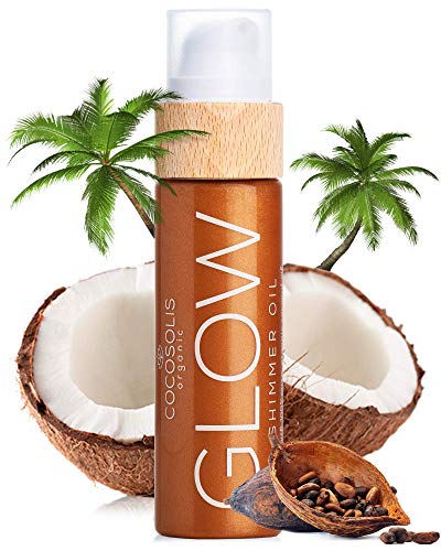 Cocosolis Glow Olio Illuminante, Abbronzante Corpo, Viso – Bio Oil – Ingredienti Naturali Biologici – Nuovo Profumo Ai Biscotti (110 Ml)