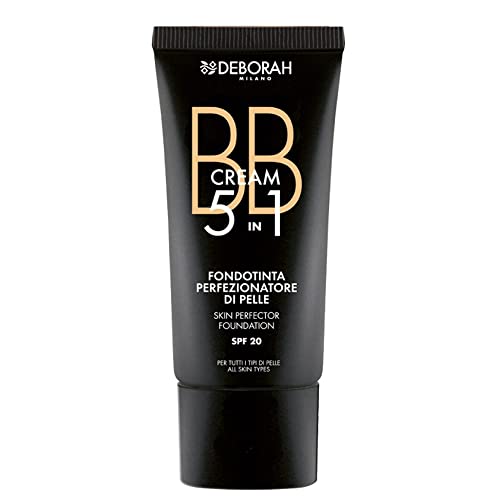 Deborah Milano - Bb Cream Fondotinta Viso 5 In 1, 05 Amber, Effetto Antiossidante, Minimizza Le Imperfezioni E Dona Una Pelle Levigata E Nutrita, 30 M