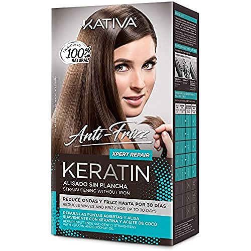 Kativa Keratin Anti-Frizz Alisado Sin Plancha Repara Puntas Set 3 Piezas - 80 Ml