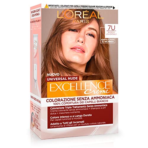 L’Oréal Paris Colorazione Permanente Excellence Universal Nude, Senza Ammoniaca, Con Riflesso Universale, Adatto A Tutti Gli Incarnati, Colore Intenso