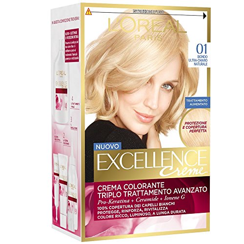 3 X L'Oreal Excellence Creme 01 Biondo Ultra Chiaro Naturale Tintura Capelli