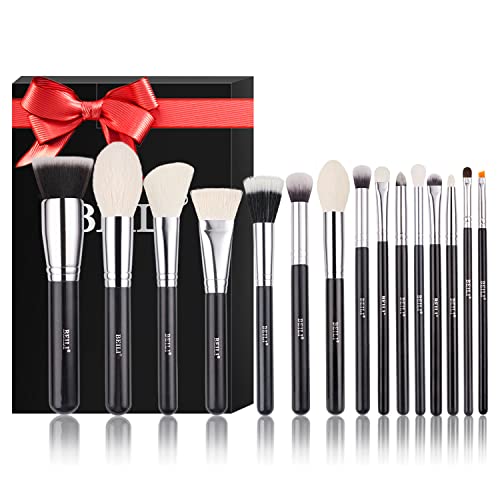 Beili Set Pennelli Trucco, 15 Set Pennelli Make Up Professionali, Per Fondotinta, Cipria, Fard, Correttore Ombretto, Eyeliner, Set Di Pennelli,Capelli