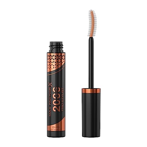 Max Factor 2000 Calorie Pro Stylist Mascara, Fino A 24 Ore Di Volume, Effetto Lifting, Formula A Lunga Tenuta, Scovolino Incurvato Per Sollevare Le Ci