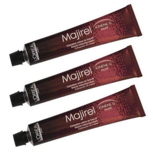 3 X Loreal Majirel Crema Colore Dei Capelli 7,3 Biondo Medio Dorato 50 Ml